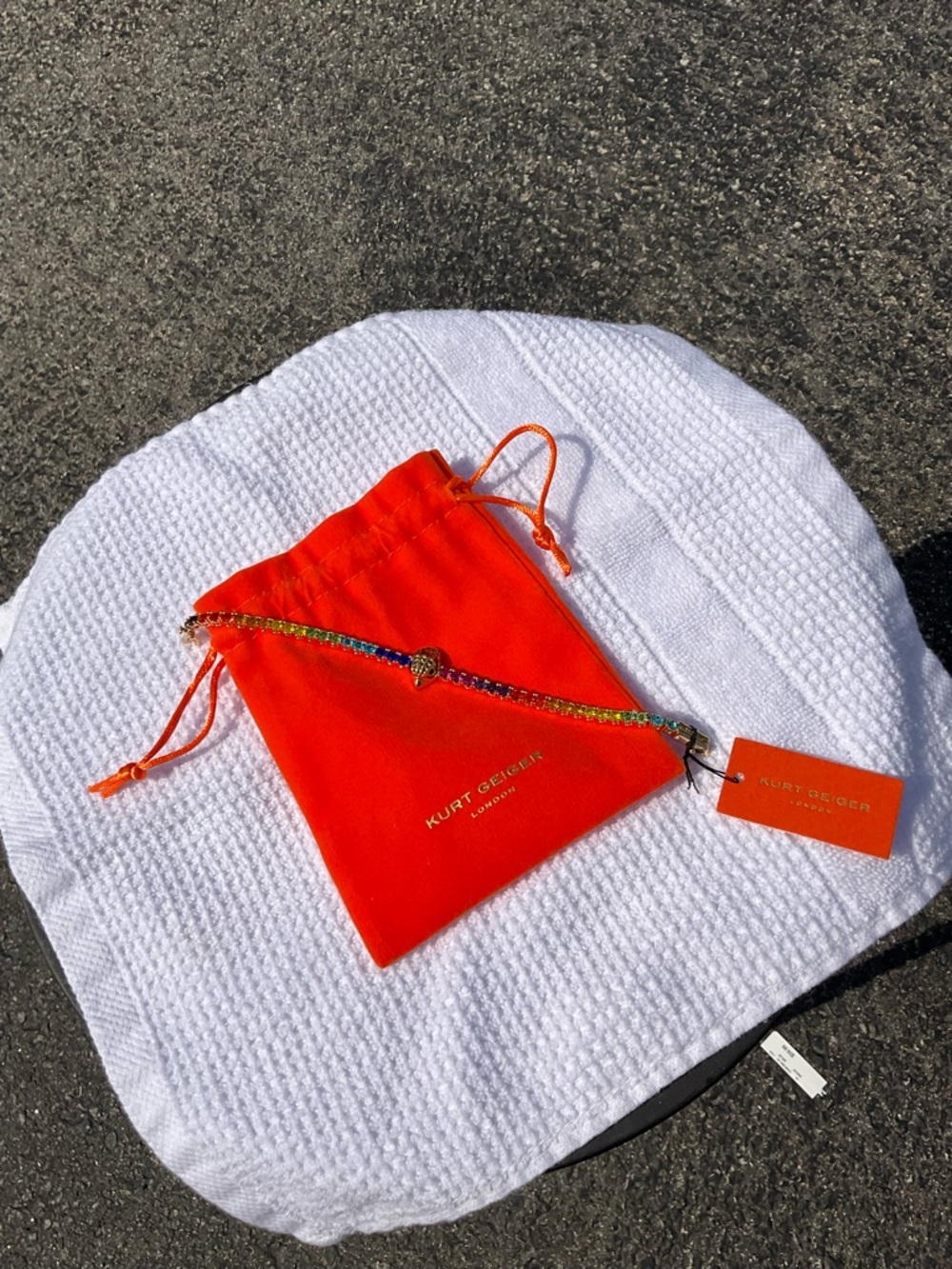 Kurt Geiger Multicolor Crystal Chain Bracelet